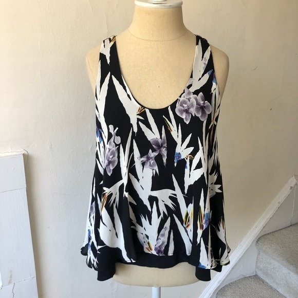 Nicole Miller Hummingbird Silk Strappy Back Tank - Picture 3 of 8